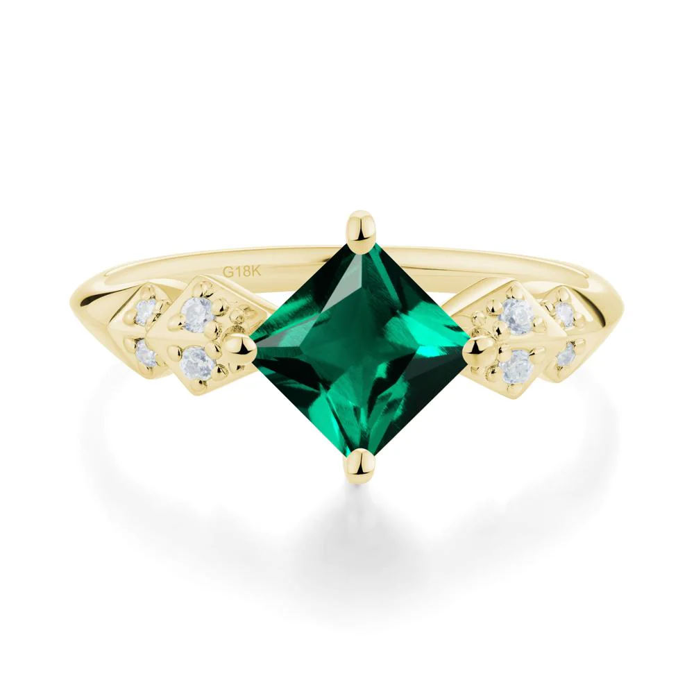 Square Emerald Engagement Ring - Image 6