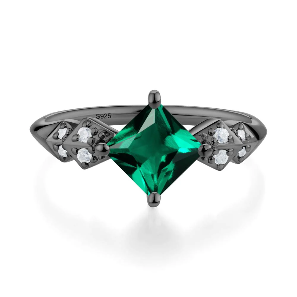 Square Emerald Engagement Ring - Image 7