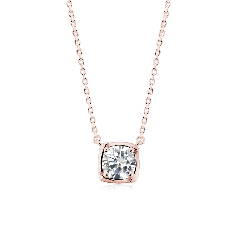 Square-Frame Round Cubic Zirconia Necklace - Image 7