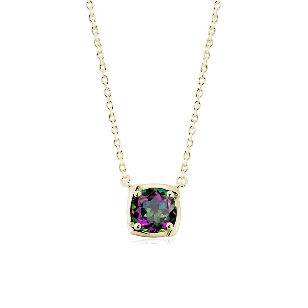 Square-Frame Round Mystic Topaz Necklace - Image 3