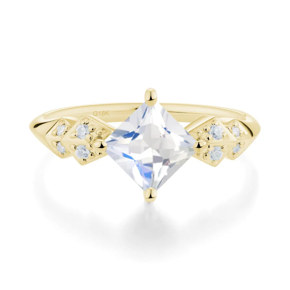 Square Moonstone Engagement Ring - Image 2