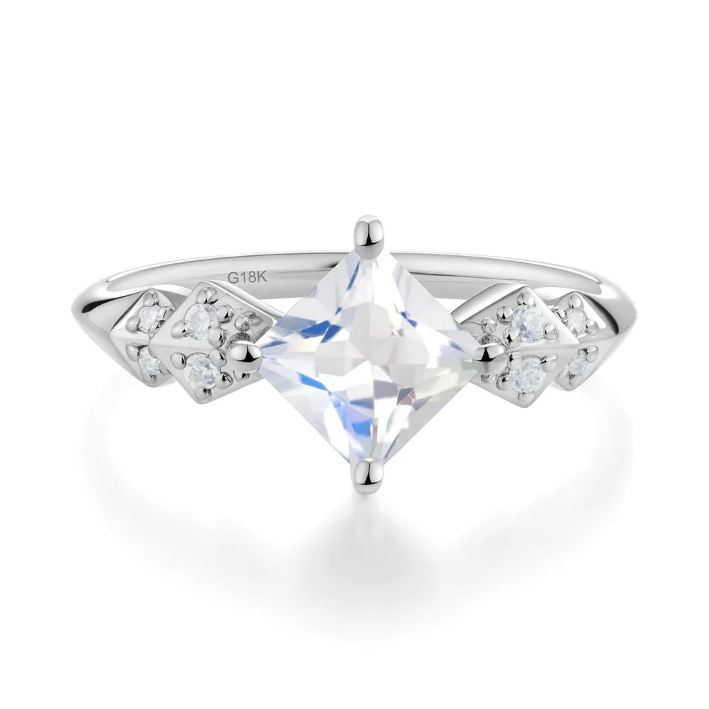 Square Moonstone Engagement Ring - Image 7