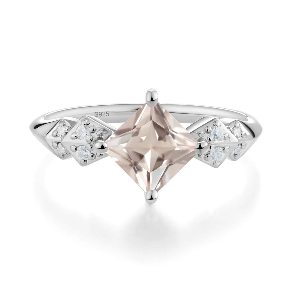 Square Morganite Engagement Ring