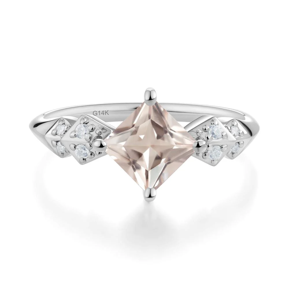 Square Morganite Engagement Ring - Image 3