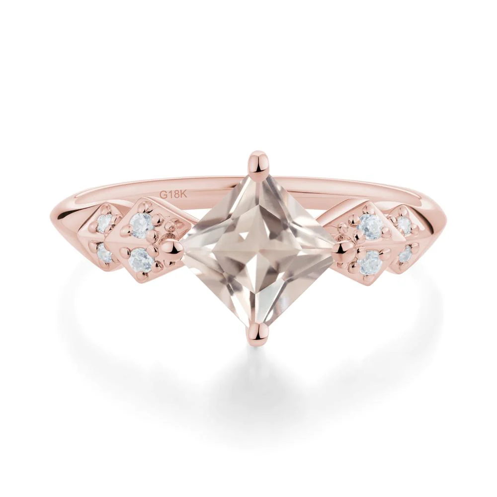 Square Morganite Engagement Ring - Image 4