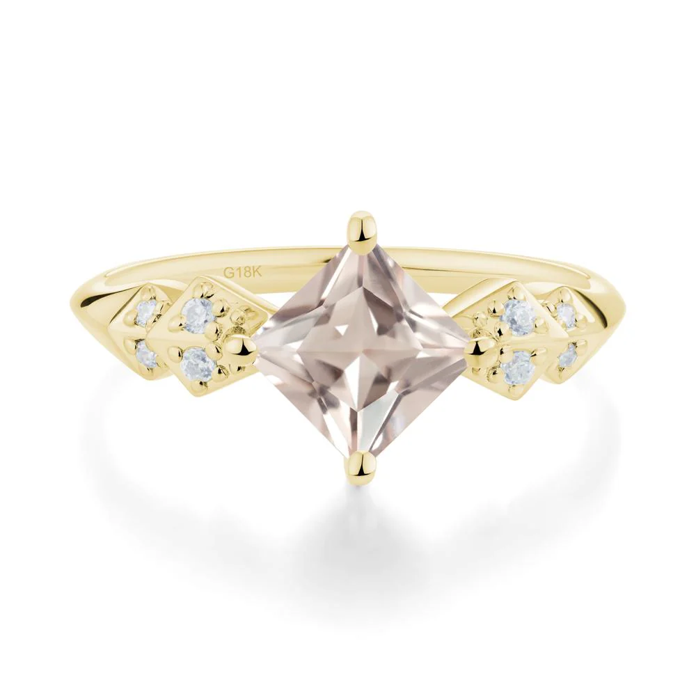 Square Morganite Engagement Ring - Image 7