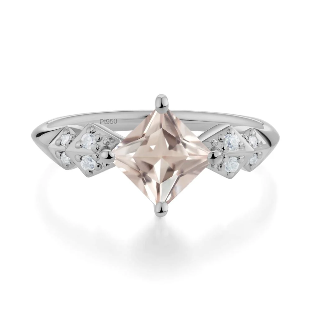 Square Morganite Engagement Ring - Image 8