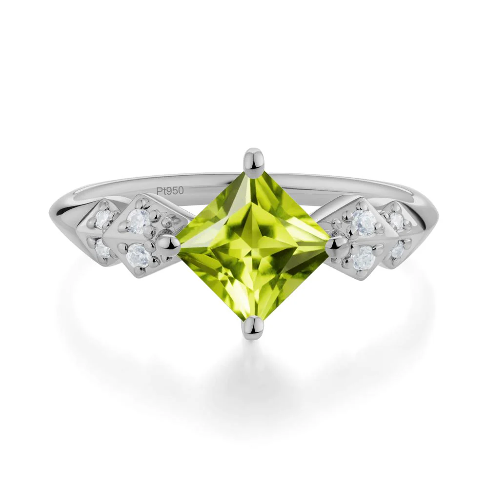 Square Peridot Engagement Ring - Image 2