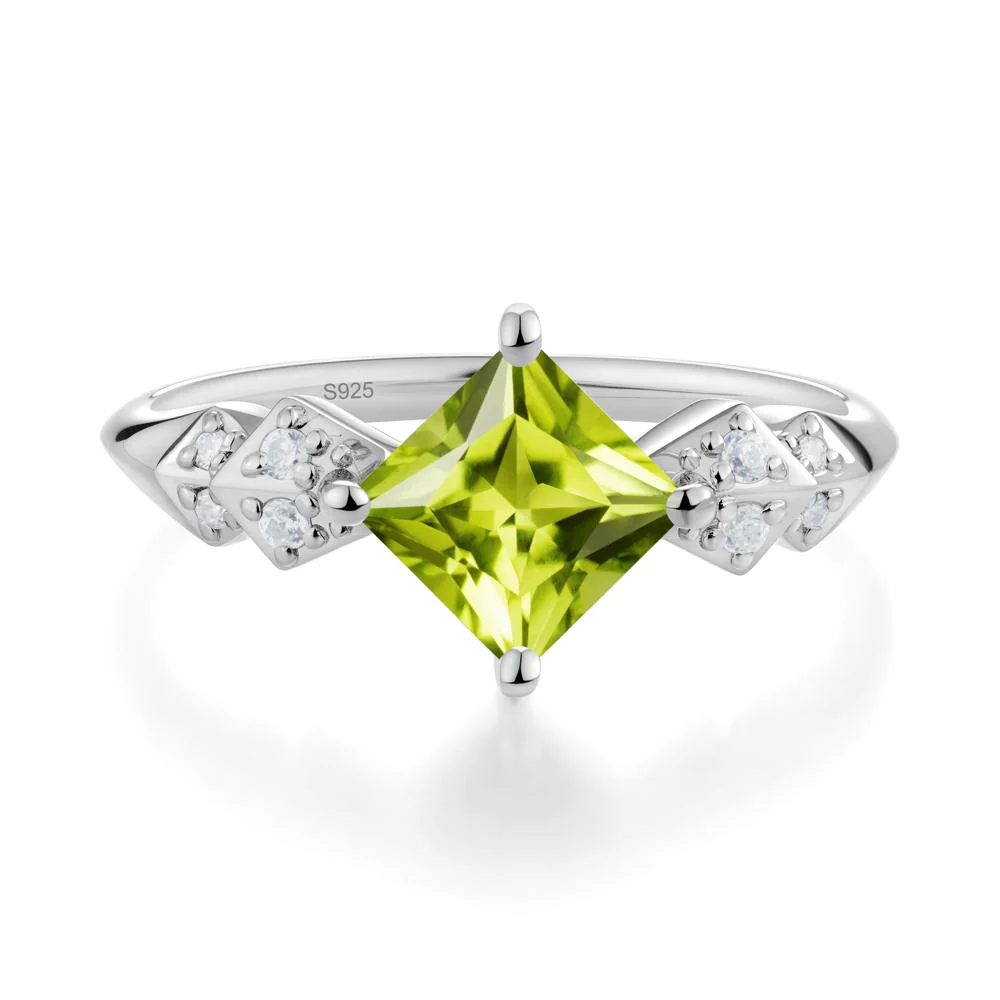 Square Peridot Engagement Ring - Image 7