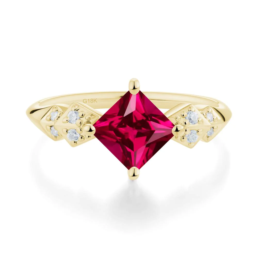 Square Ruby Engagement Ring - Image 5