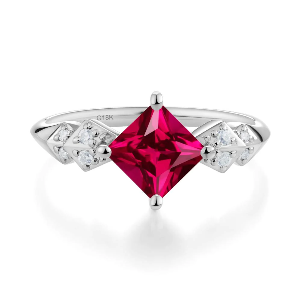 Square Ruby Engagement Ring - Image 7