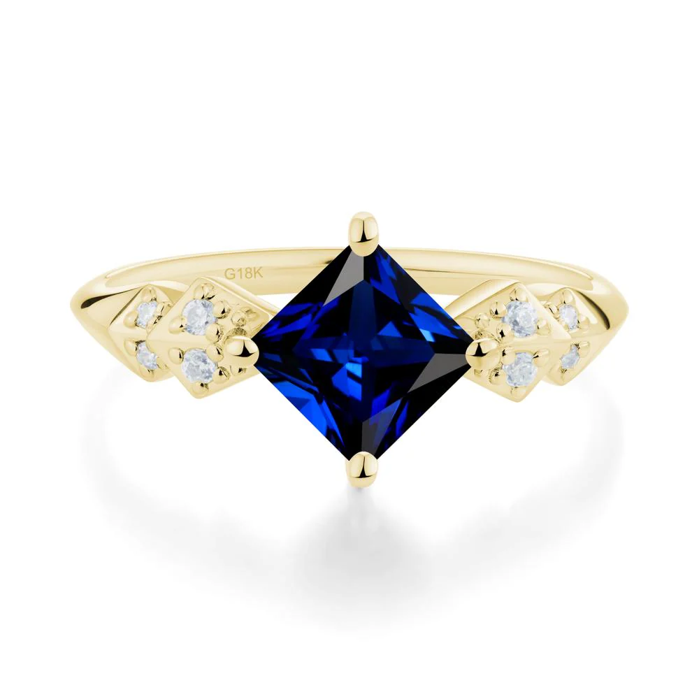 Square Sapphire Engagement Ring - Image 3