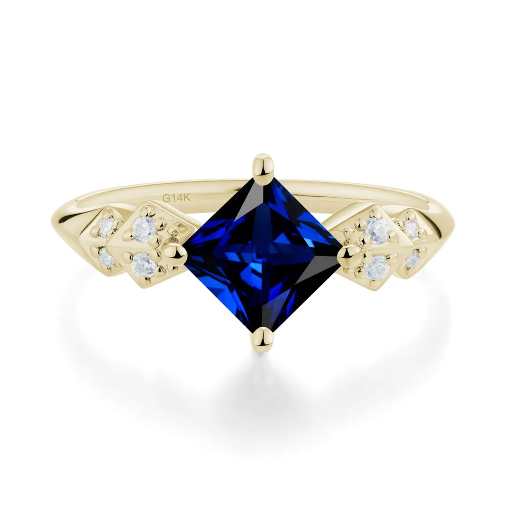 Square Sapphire Engagement Ring - Image 7