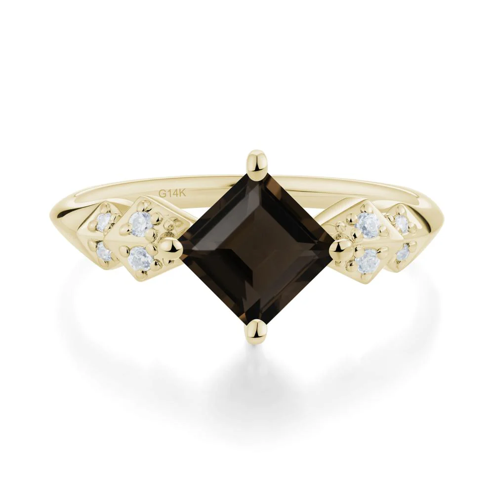 Square Smoky Quartz Engagement Ring - Image 5