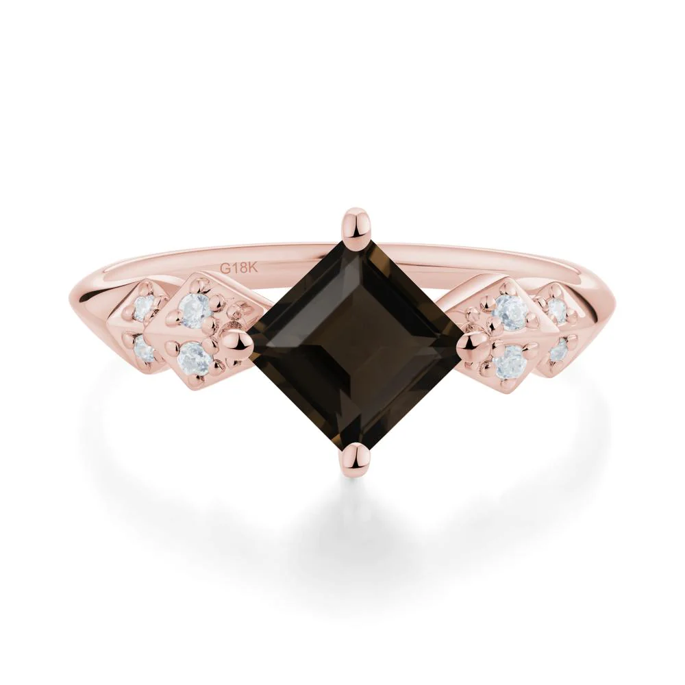 Square Smoky Quartz Engagement Ring - Image 9