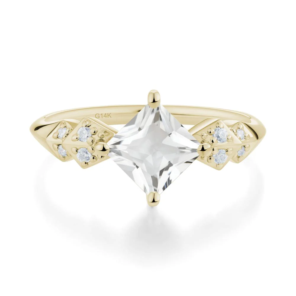 Square White Topaz Engagement Ring - Image 3