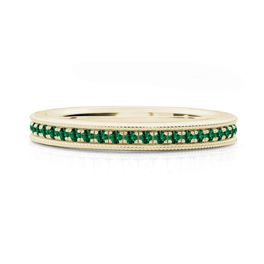 Stackable Milgrain Emerald Ring - Image 4