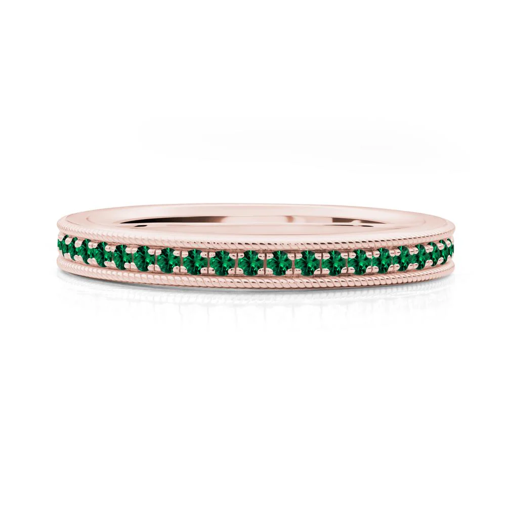 Stackable Milgrain Emerald Ring - Image 7