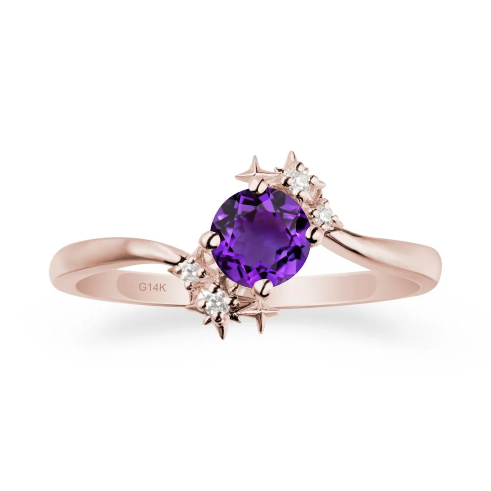 Star Round Amethyst Celestial Ring - Image 2