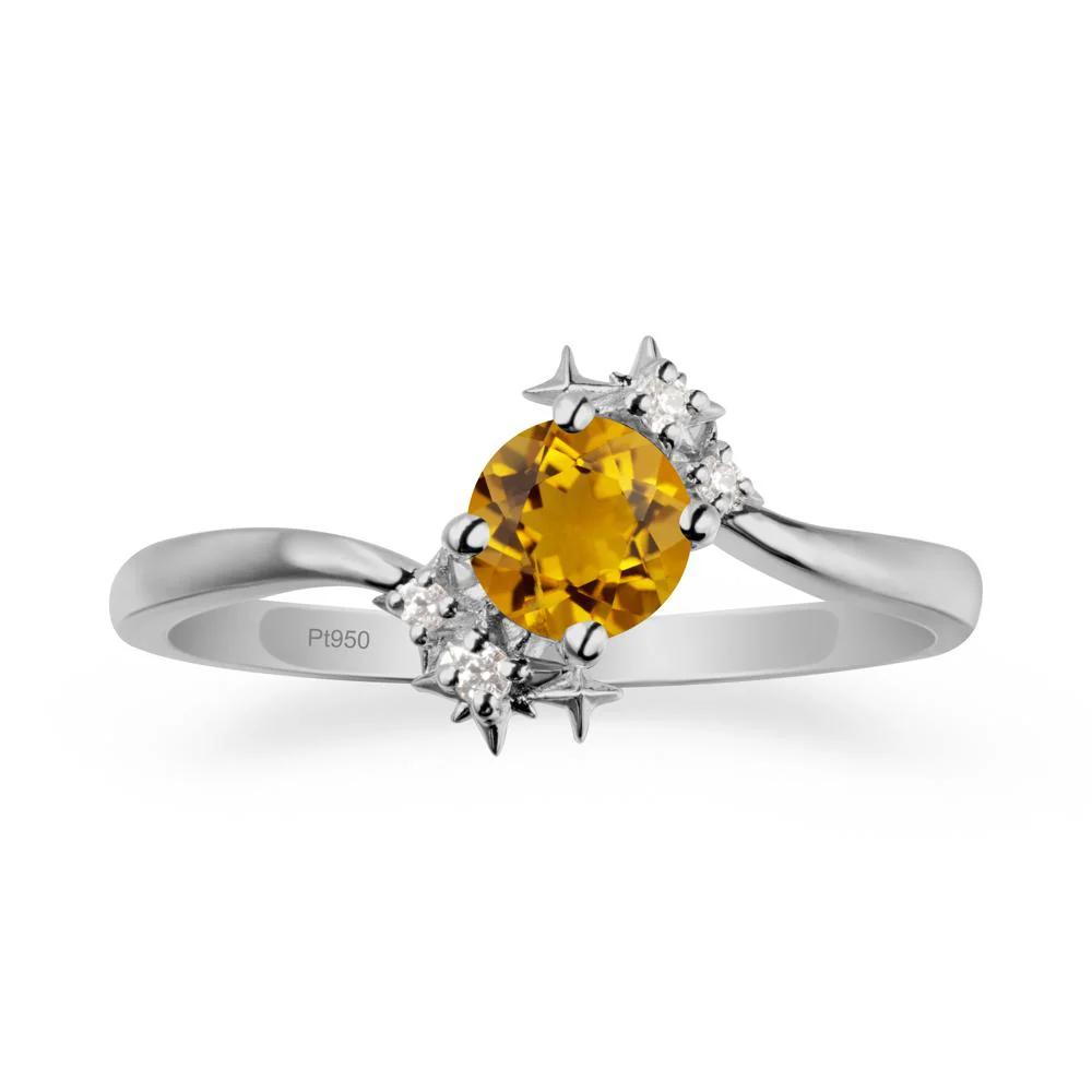 Star Round Citrine Celestial Ring