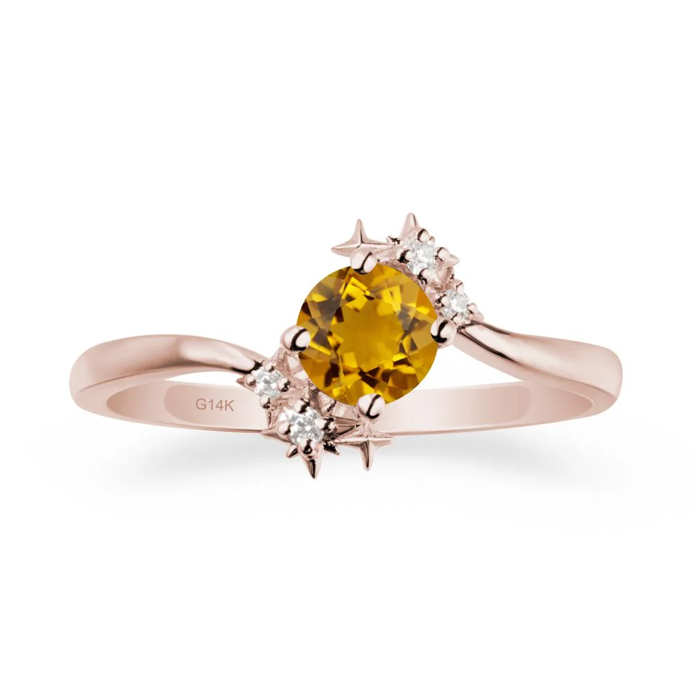 Star Round Citrine Celestial Ring - Image 2