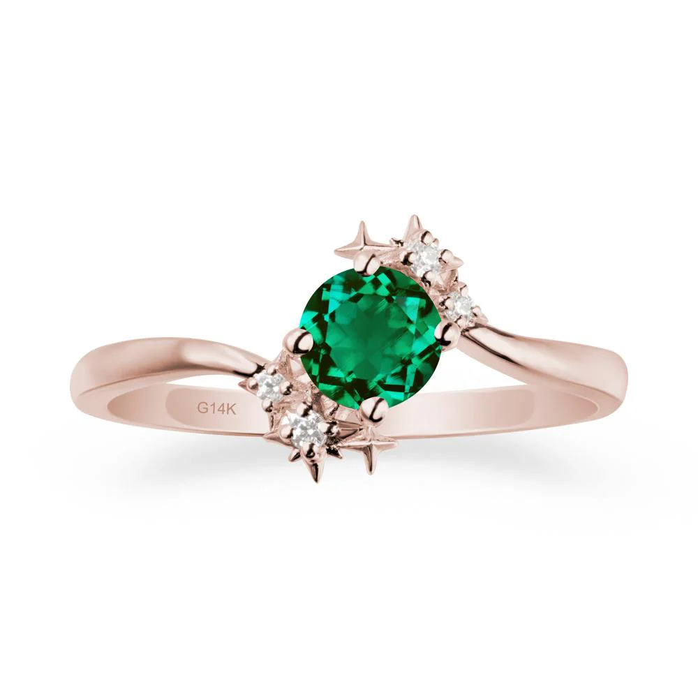 Star Round Emerald Celestial Ring - Image 2