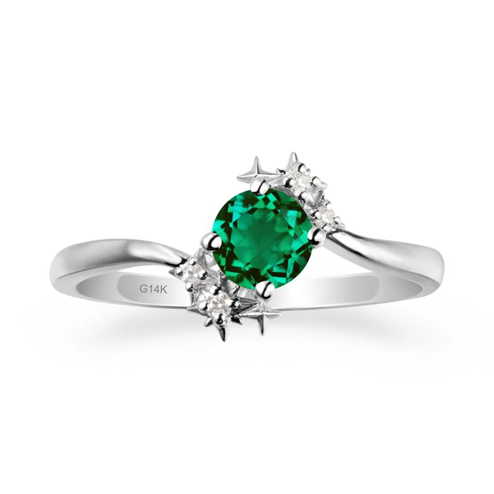Star Round Emerald Celestial Ring - Image 3