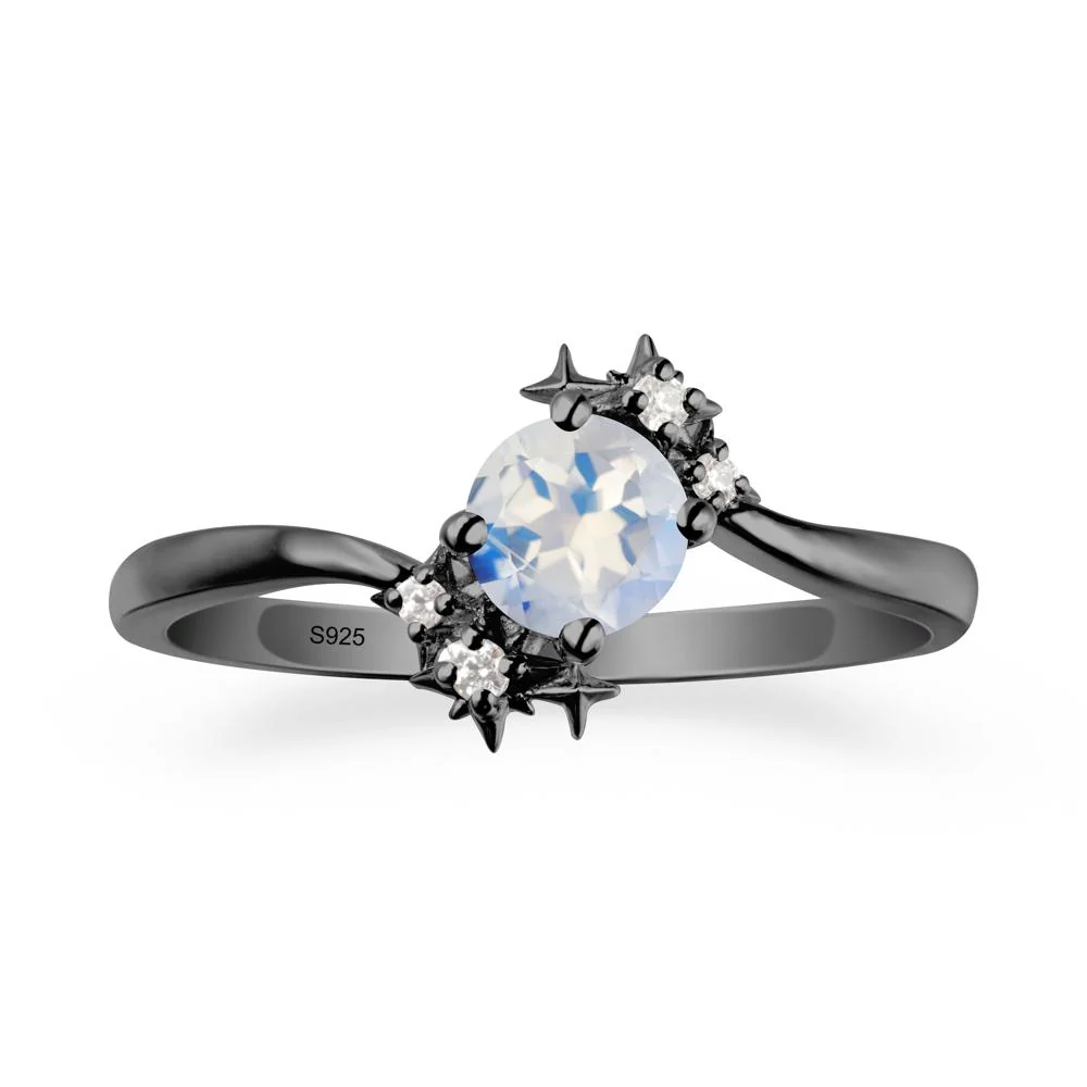 Star Round Moonstone Celestial Ring