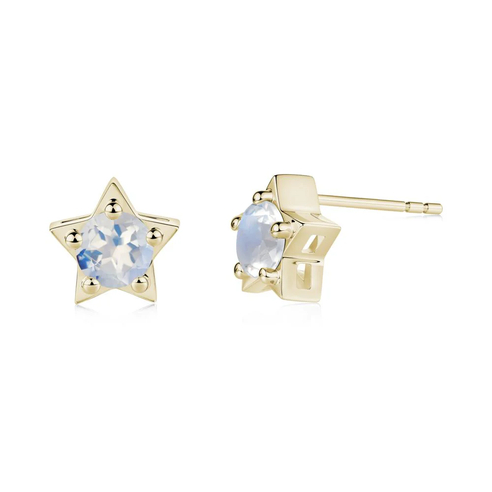 Star Round Moonstone Stud Earrings - Image 7