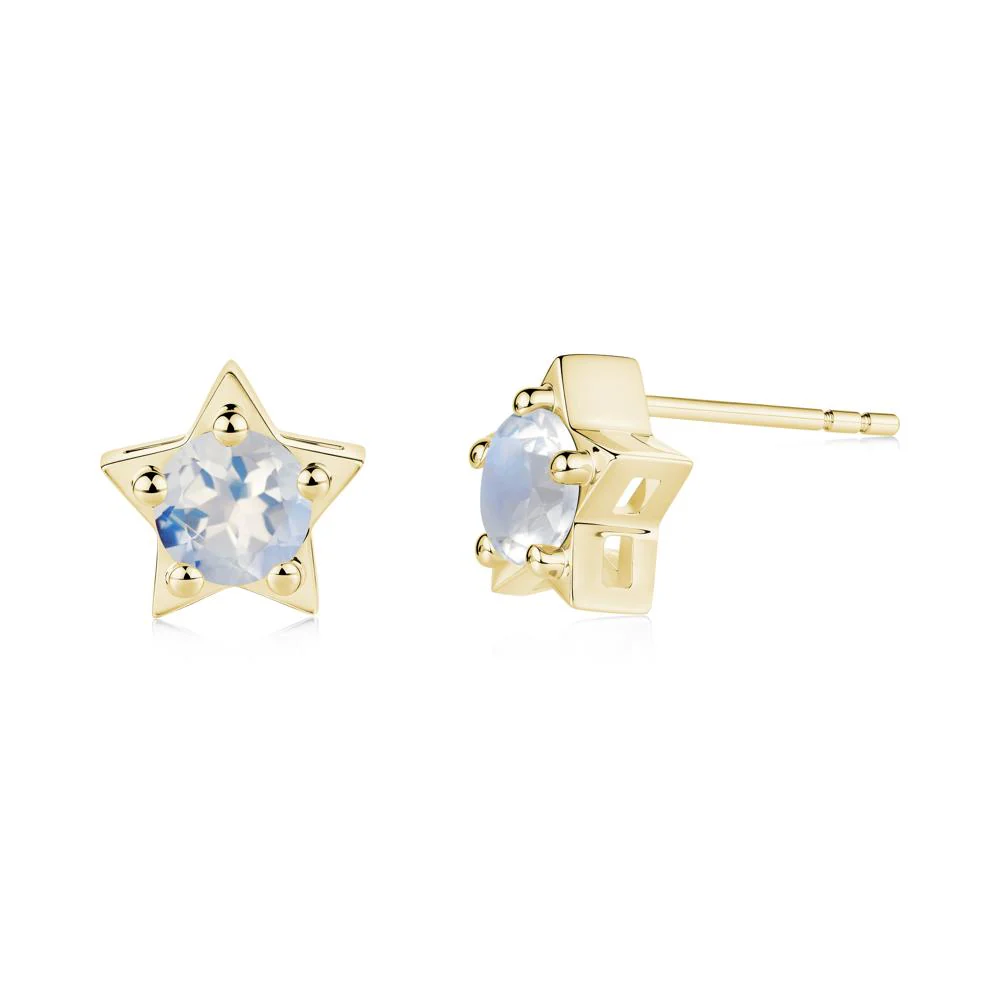 Star Round Moonstone Stud Earrings - Image 9