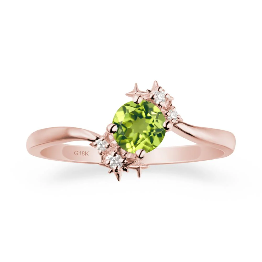 Star Round Peridot Celestial Ring - Image 5