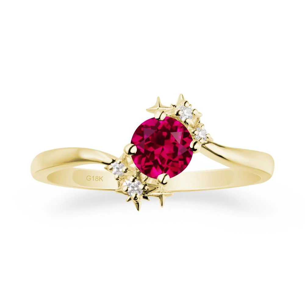 Star Round Ruby Celestial Ring - Image 6