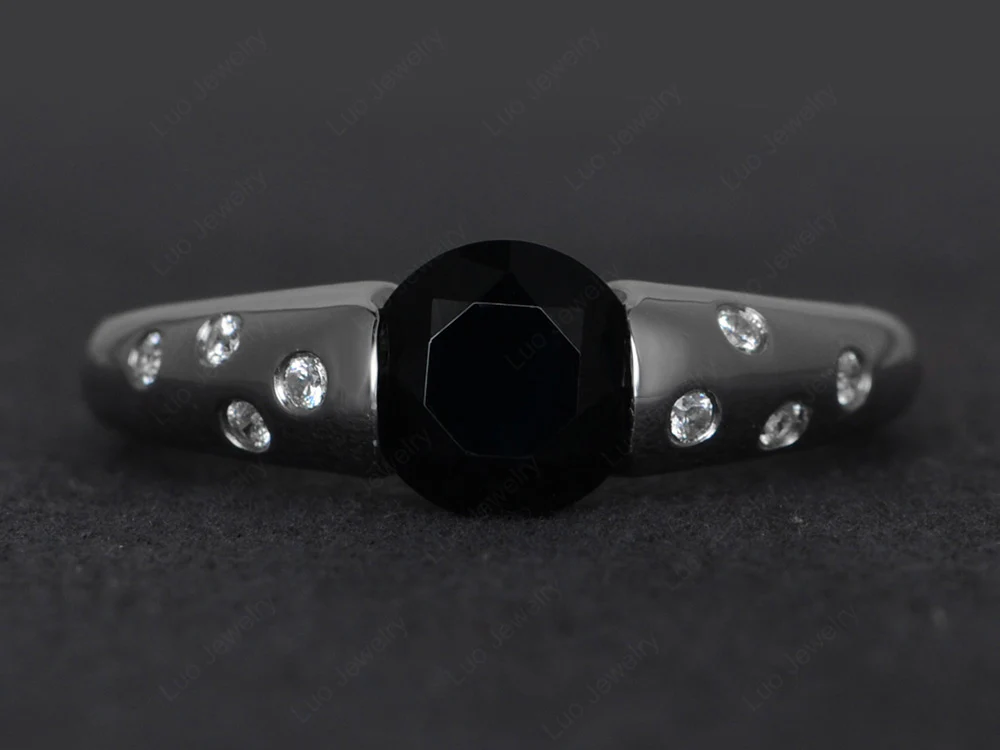 Black Spinel Starry Night Ring