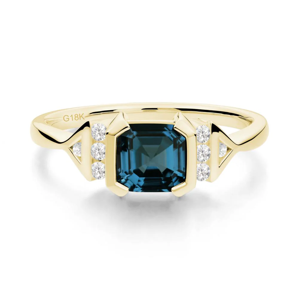 Statement Asscher Cut London Blue Topaz Ring - Image 4