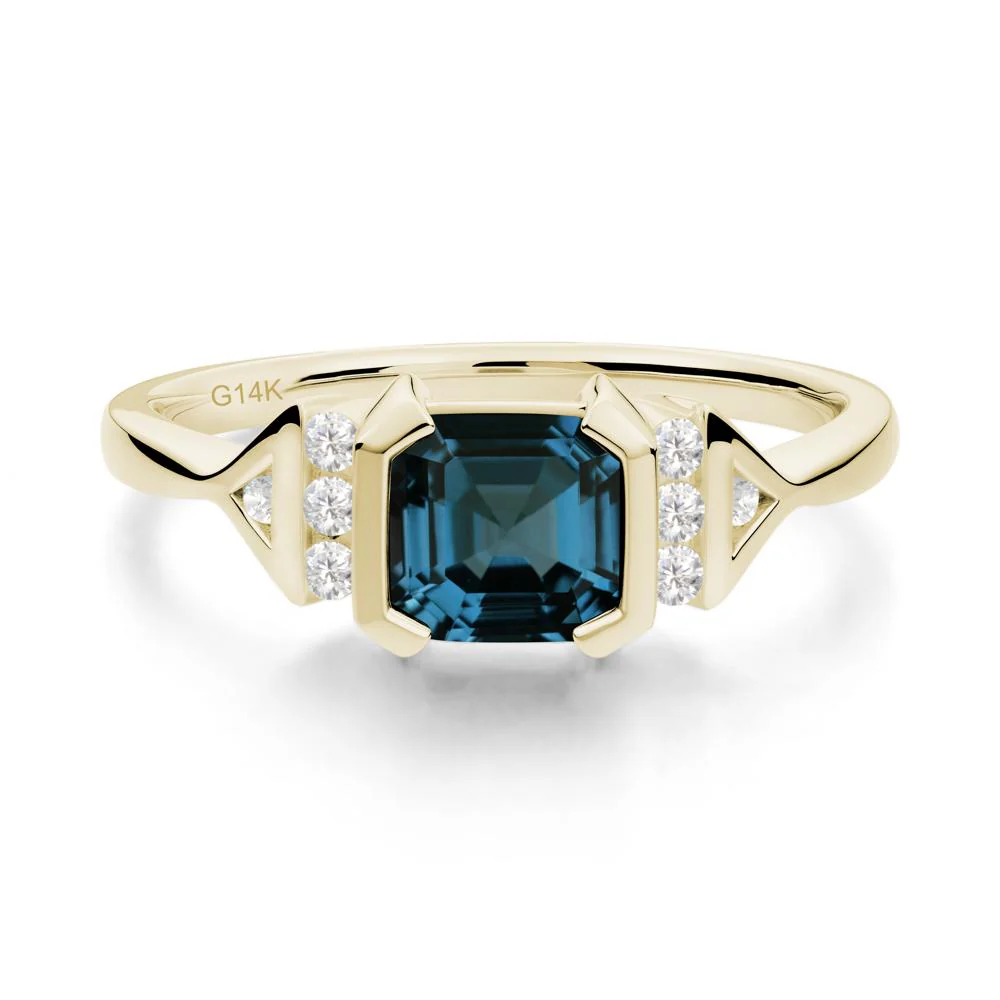 Statement Asscher Cut London Blue Topaz Ring - Image 5
