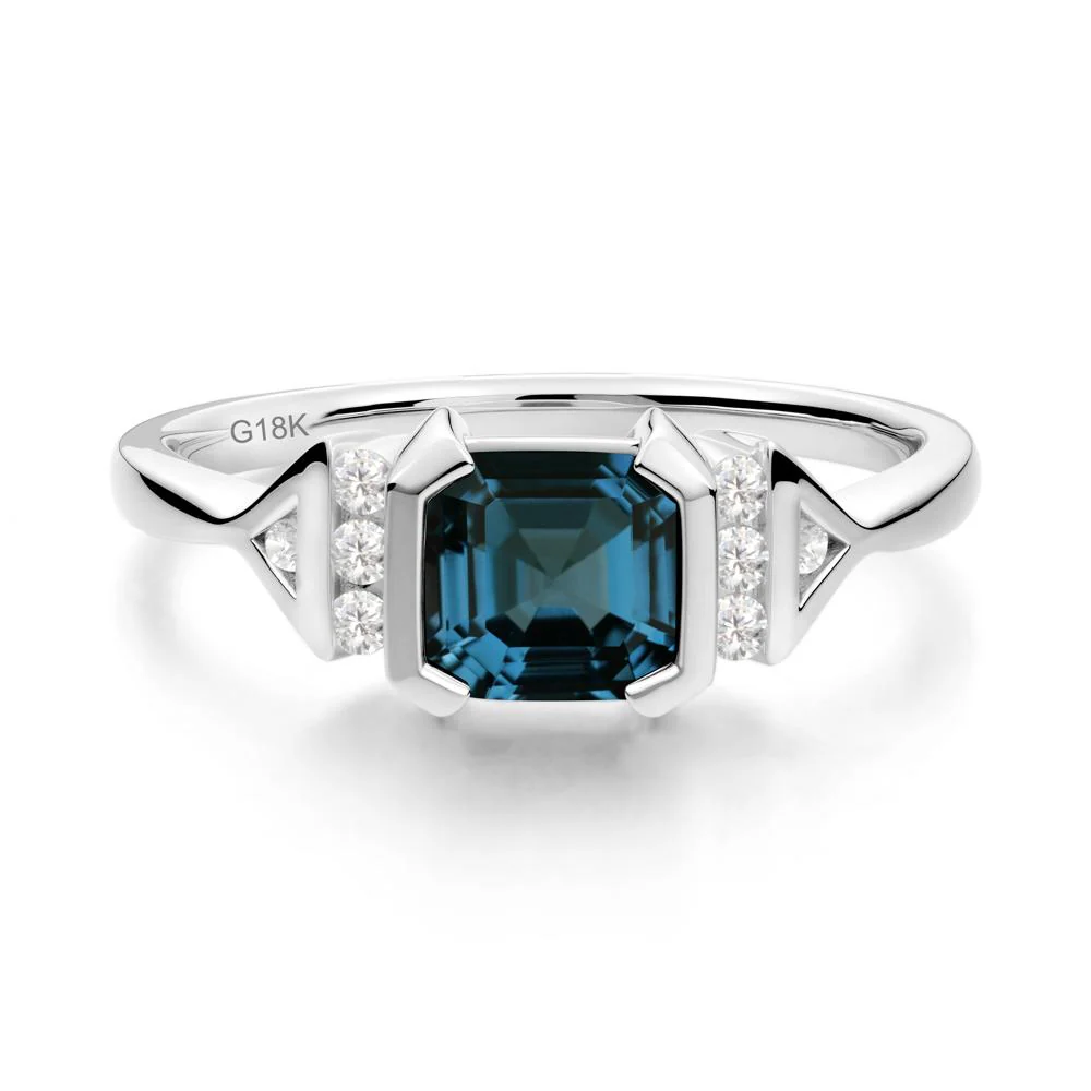 Statement Asscher Cut London Blue Topaz Ring - Image 8
