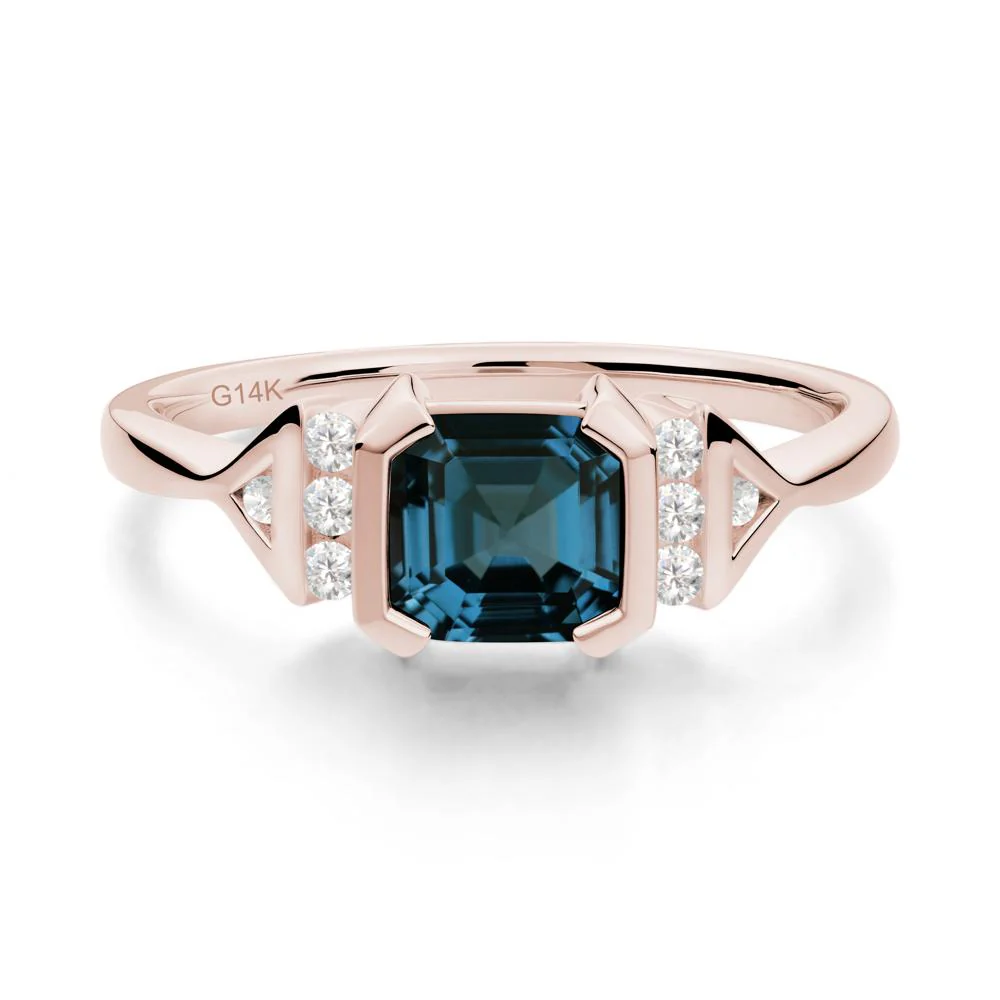 Statement Asscher Cut London Blue Topaz Ring - Image 9