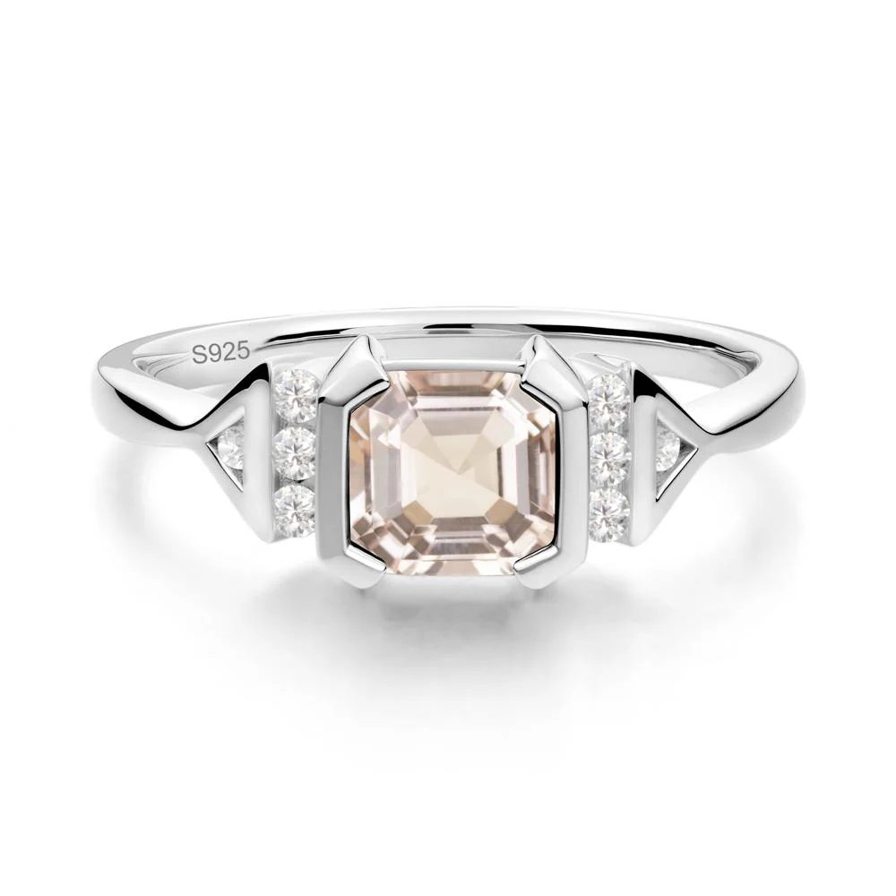Statement Asscher Cut Morganite Ring - Image 9