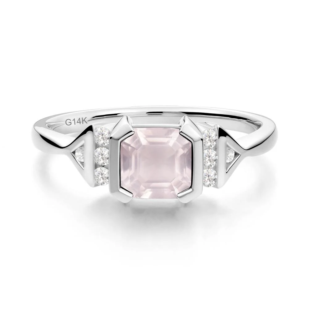 Statement Asscher Cut Rose Quartz Ring - Image 4