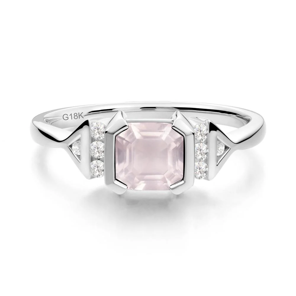 Statement Asscher Cut Rose Quartz Ring - Image 8