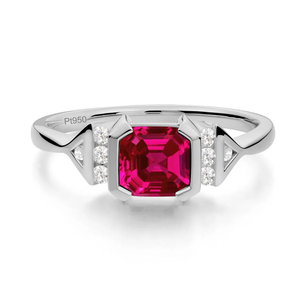 Statement Asscher Cut Ruby Ring