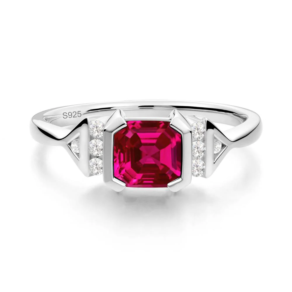 Statement Asscher Cut Ruby Ring - Image 4