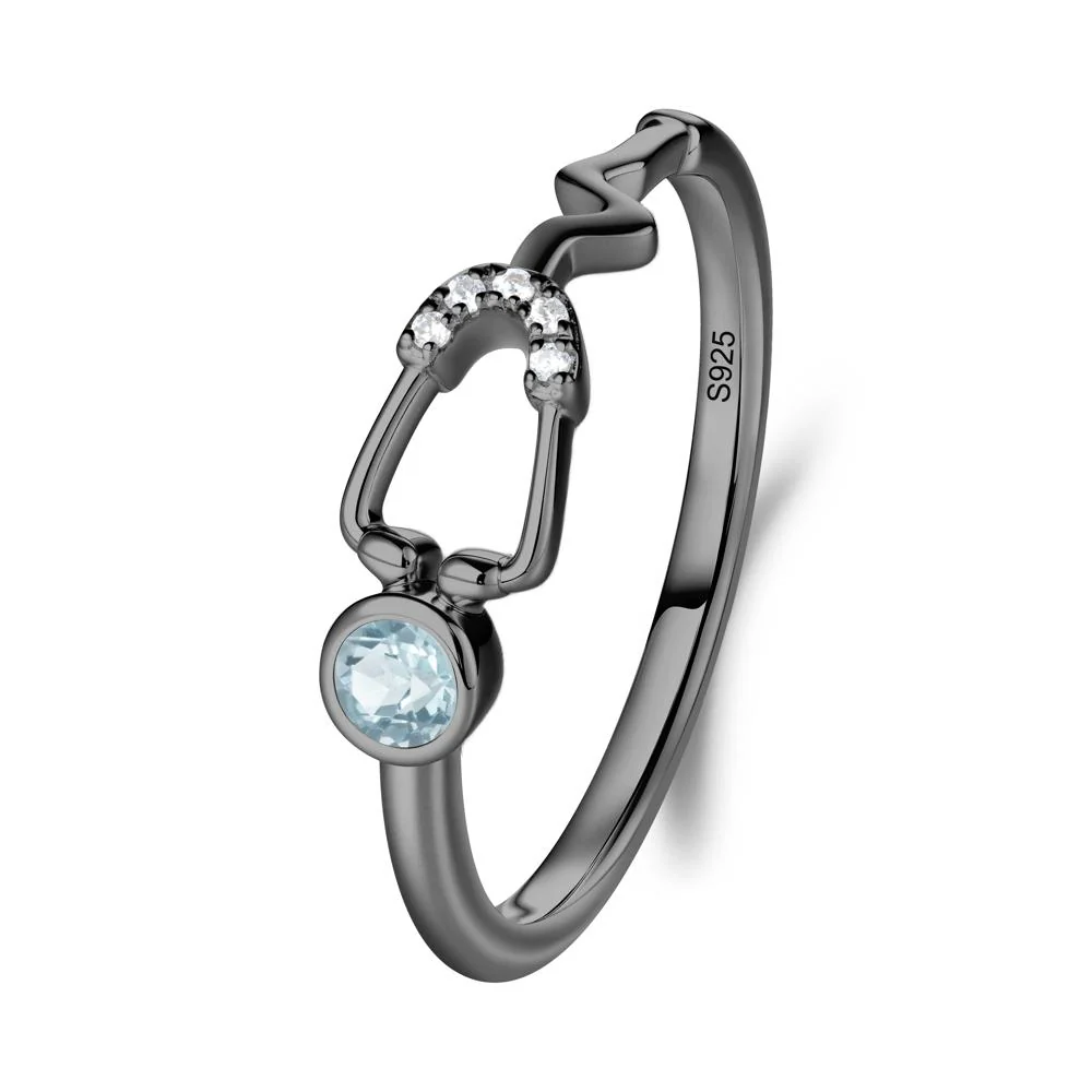Stethoscope Aquamarine Ring for Nurses