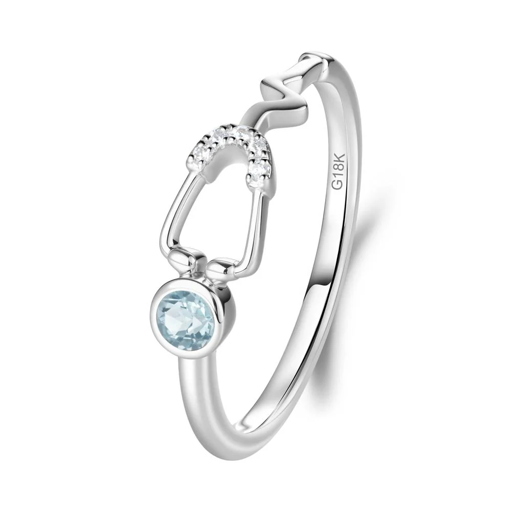 Stethoscope Aquamarine Ring for Nurses - Image 2