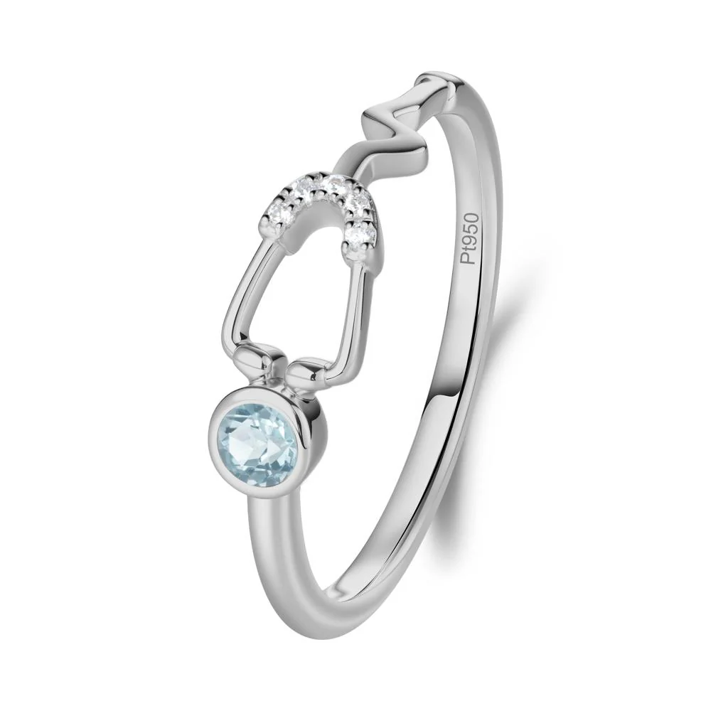 Stethoscope Aquamarine Ring for Nurses - Image 7