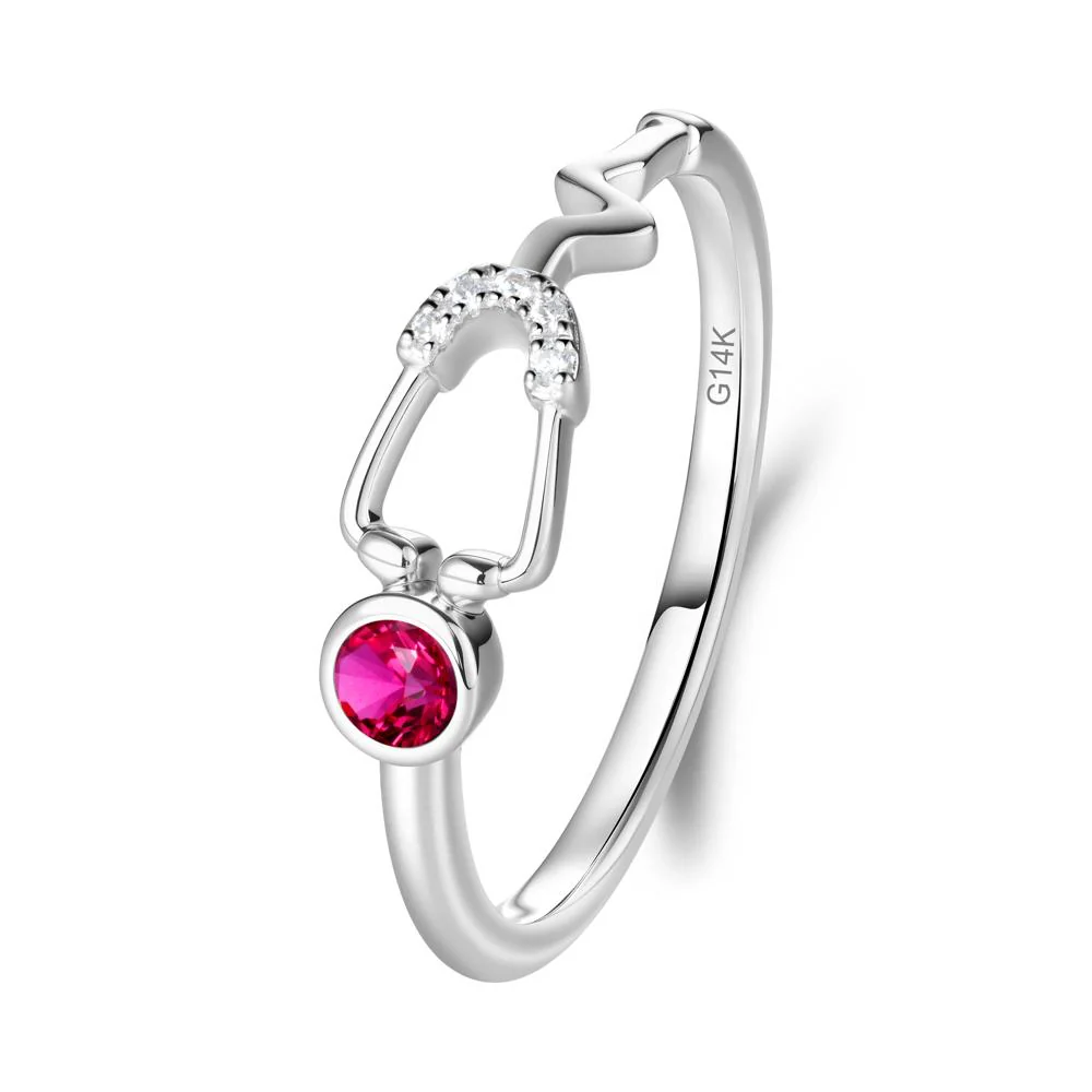 Stethoscope Inspired Ruby Ring - Image 4