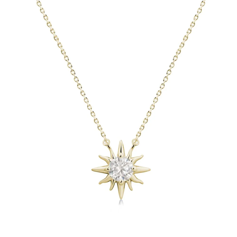 Sun Pendant Necklace with Cubic Zirconia - Image 4