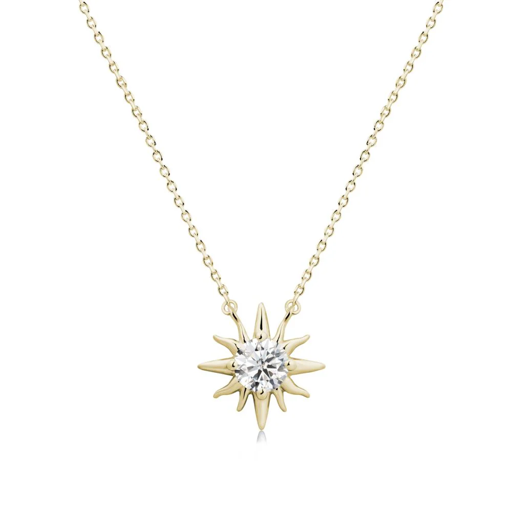 Sun Pendant Necklace with Moissanite - Image 4
