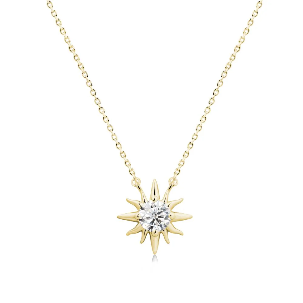 Sun Pendant Necklace with Moissanite - Image 7