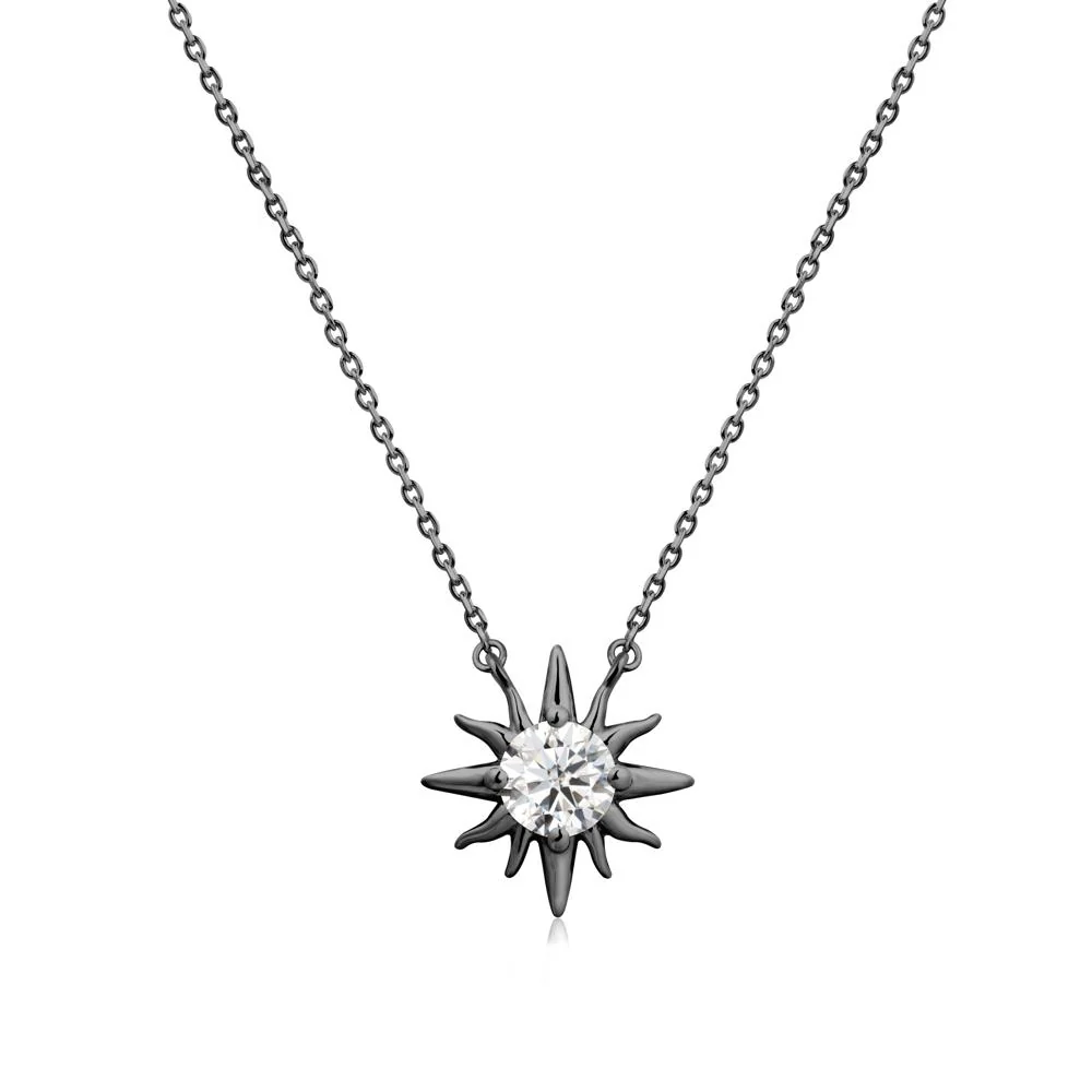 Sun Pendant Necklace with Moissanite - Image 8